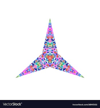 Geometrical colorful isolated abstract triangle vector image