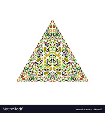 Geometrical colorful isolated flower ornament vector image