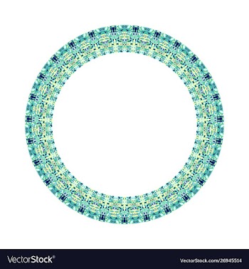Geometrical colorful mosaic wreath - circular vector image