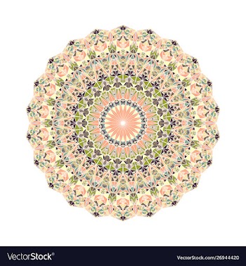 Geometrical colorful ornate round triangle tile vector image