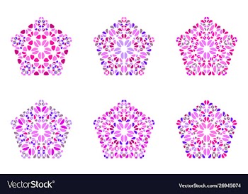 Geometrical colorful ornate stone pentagon symbol vector image
