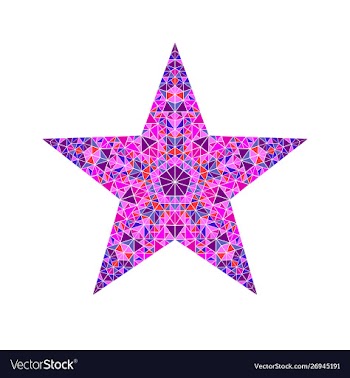 Geometrical colorful polygonal mosaic pentagram vector image