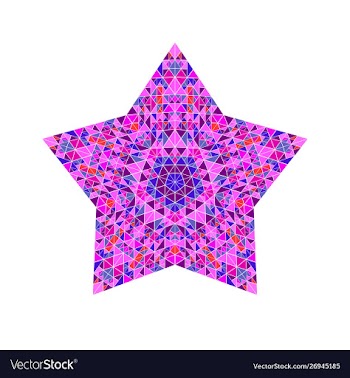 Geometrical colorful polygonal tiled mosaic star vector image