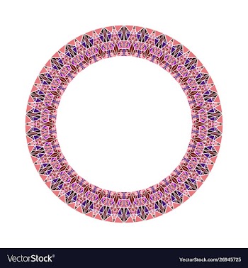 Geometrical colorful triangle wreath - round vector image