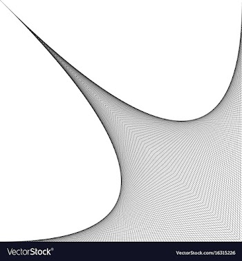 Geometrical curved monochrome design from line vector image