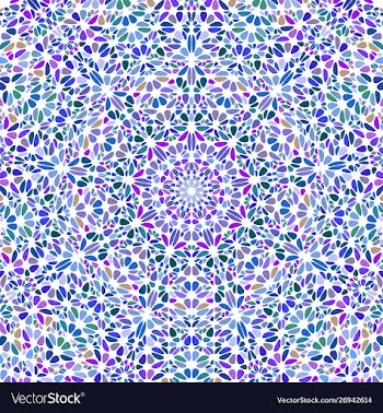 Geometrical dynamic colorful flower mosaic vector image