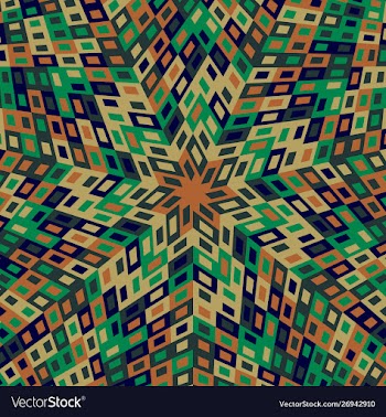 Geometrical dynamic hypnotic radial tiled pattern vector image