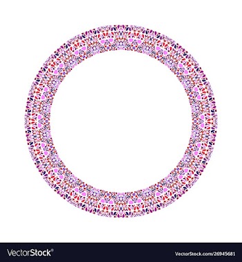 Geometrical floral border - circular design vector image