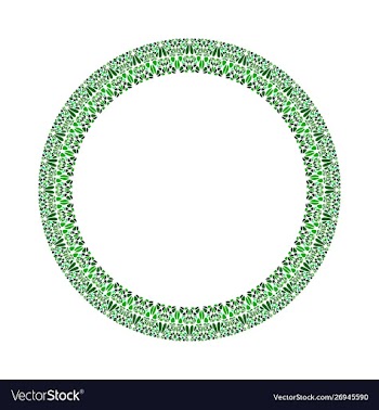 Geometrical floral border - round abstract design vector image