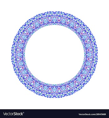 Geometrical floral circle - abstract element vector image