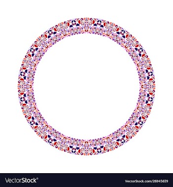 Geometrical floral circle - circular abstract vector image