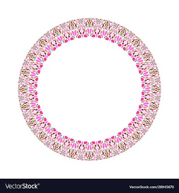 Geometrical floral circle - circular element vector image