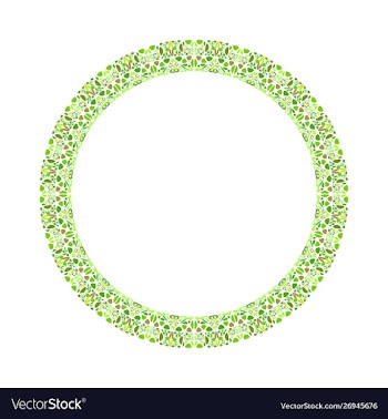Geometrical floral circle - circular round element vector image