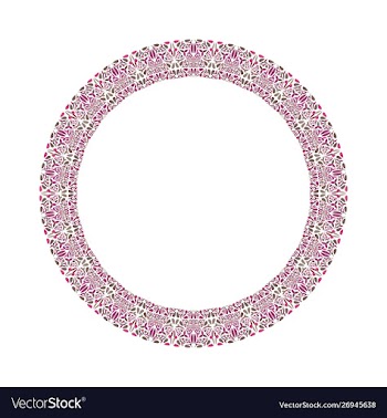 Geometrical floral frame - abstract circular vector image