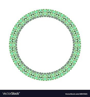 Geometrical floral frame - circular design element vector image