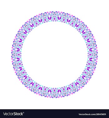 Geometrical floral frame - round abstract vector image