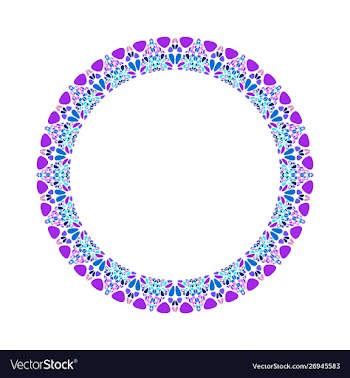 Geometrical floral frame - round circular design vector image