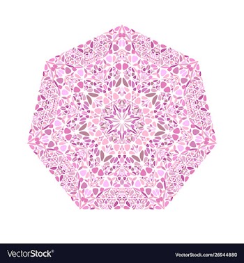 Geometrical floral mosaic ornament heptagon vector image