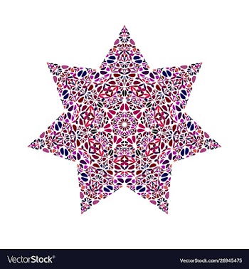 Geometrical floral mosaic ornament star symbol vector image