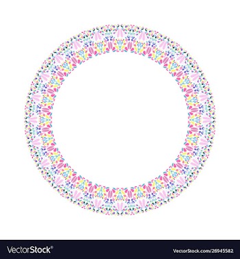 Geometrical floral round frame - circular vector image