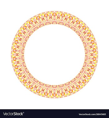 Geometrical floral wreath - abstract round element vector image