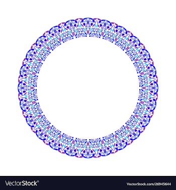 Geometrical floral wreath - circular round element vector image