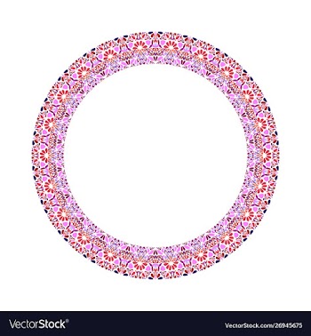 Geometrical floral wreath - round abstract element vector image
