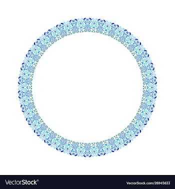 Geometrical floral wreath - round design element vector image