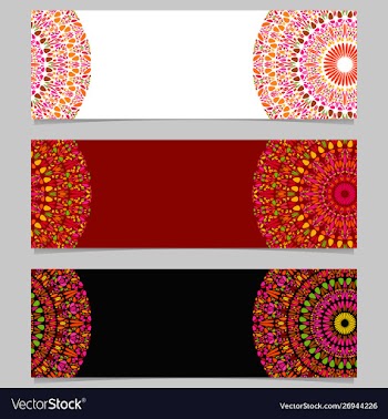 Geometrical horizontal abstract flower mandala vector image