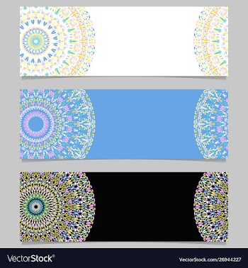 Geometrical horizontal abstract flower mandala vector image
