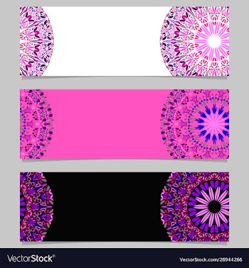 Geometrical horizontal abstract flower mandala vector image