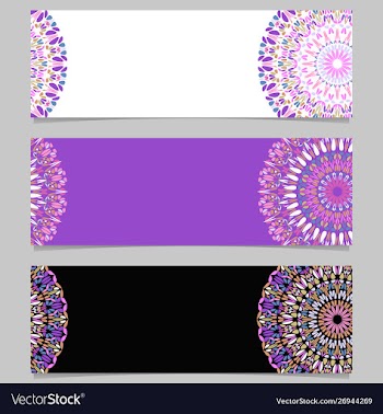 Geometrical horizontal colorful flower mandala vector image