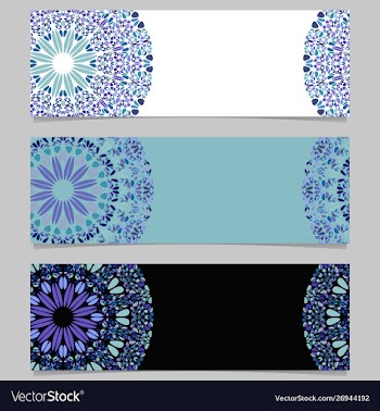 Geometrical horizontal floral mandala banner vector image