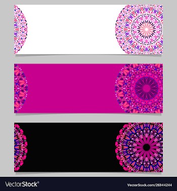 Geometrical horizontal floral mandala banner vector image