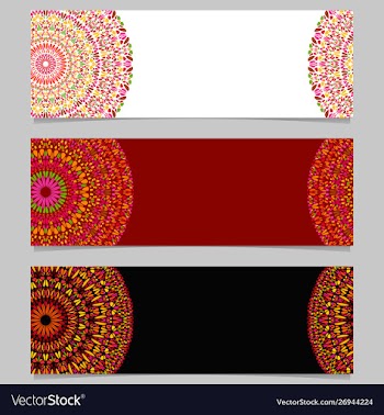 Geometrical horizontal gemstone mandala banner vector image