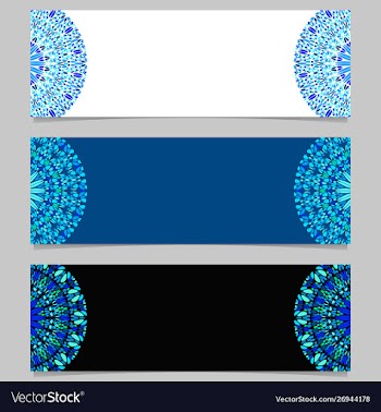 Geometrical horizontal stone mandala banner vector image