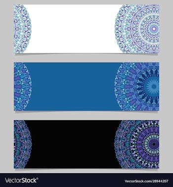 Geometrical horizontal stone mandala banner vector image
