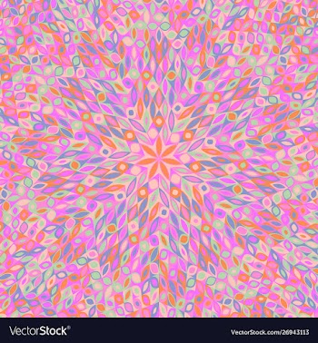 Geometrical hypnotic abstract tiled mosaic flower vector image