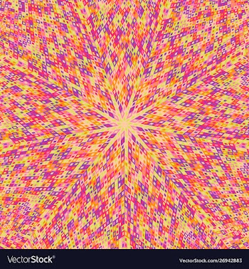 Geometrical hypnotic dynamic round mosaic pattern vector image