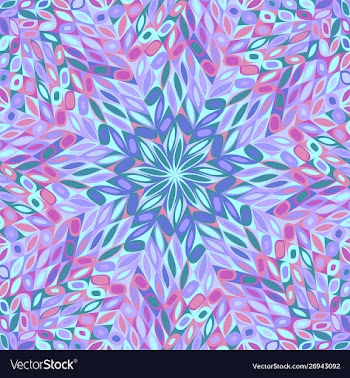 Geometrical hypnotic dynamic tiled mosaic flower vector image