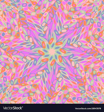 Geometrical hypnotic radial mosaic flower vector image