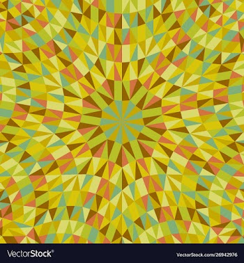 Geometrical hypnotic radial tiled triangle mosaic vector image