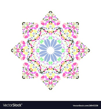 Geometrical isolated abstract floral mosaic star vector image