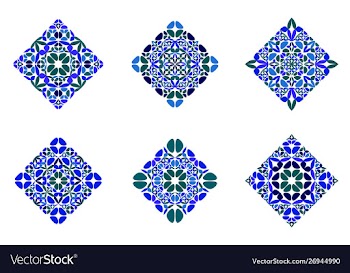 Geometrical isolated abstract flower diagonal vector image