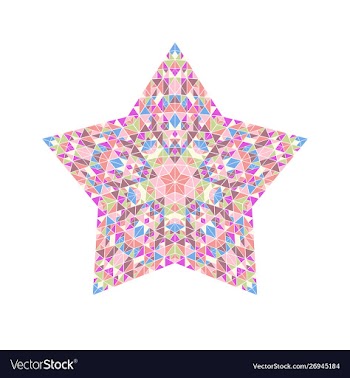 Geometrical isolated abstract mosaic pentagram vector image