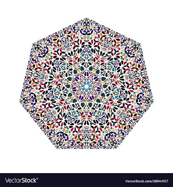 Geometrical isolated abstract ornate flower vector image