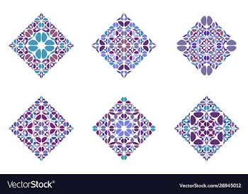 Geometrical isolated abstract petal square shape vector image