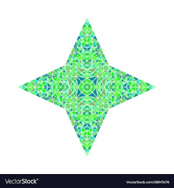 Geometrical isolated abstract tiled mosaic star vector image