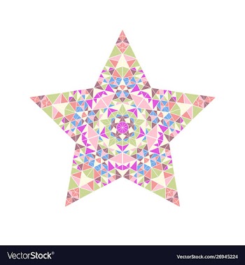 Geometrical isolated abstract tiled mosaic star vector image