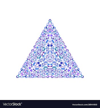 Geometrical isolated colorful floral triangle vector image